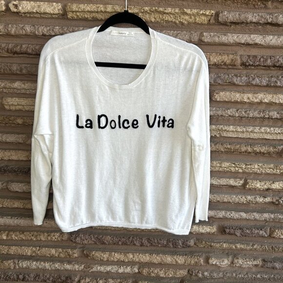 La Dolce Vita Subtle Luxury White Cozy Long Sleeve Sweater Size XS - Picture 6 of 6